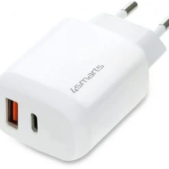 4smarts DoublePort Schnellladegerät (30W) Weiß