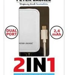 Peter Jäckel USB Travel Charger 2in1 Dual Port Lightning Weiß