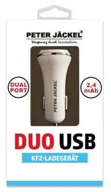 Peter Jäckel USB Car Charger Dual Port Weiß 1 Peter Jäckel USB Car Charger Dual Port Weiß