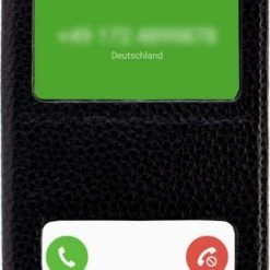 Commander Double Window (Leder) Für Galaxy S6 Edge Schwarz