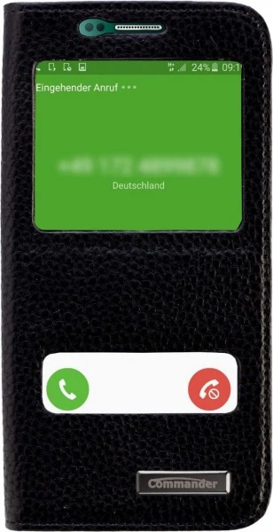 Commander Double Window (Leder) Für Galaxy S6 Edge Schwarz 1 Commander Double Window (Leder) Für Galaxy S6 Edge Schwarz