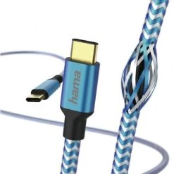 Hama Lade-/Datenkabel Reflective (1,5 M) Blau USB Type-C>USB Type-C