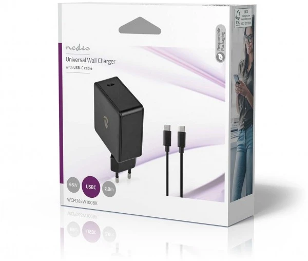 Nedis WCPD65W100BK Netzladegerät Schwarz 4 Nedis WCPD65W100BK Netzladegerät Schwarz – Bild 4