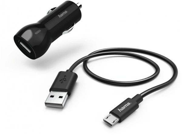 Hama Kfz-Ladeset Micro-USB (2,4A) Schwarz 2 Hama Kfz-Ladeset Micro-USB (2,4A) Schwarz – Bild 2