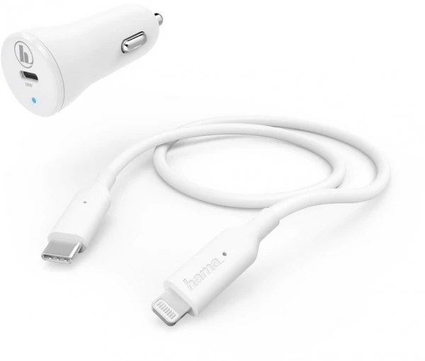 Hama Kfz-Ladeset Lightning (18W) (1m) Weiß 1 Hama Kfz-Ladeset Lightning (18W) (1m) Weiß