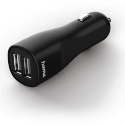 Hama Auto-Detect USB-KFZ-Ladeadapter Schwarz 2-fach