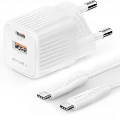 4smarts VoltPlug Duos Mini USB/USB-C (20W) Inkl. USB Type-C Kabel Weiß