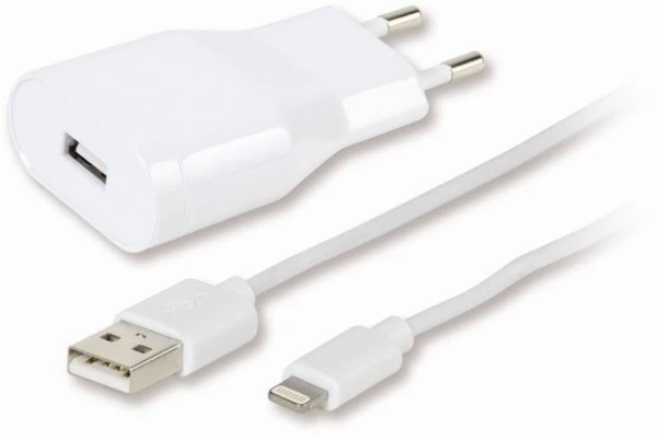 Vivanco T-PO AC MFI LT2 Lightning Ladeset Verbindungskabel (1,2m) + Netzteil Weiß 1 Vivanco T-PO AC MFI LT2 Lightning Ladeset Verbindungskabel (1,2m) + Netzteil Weiß