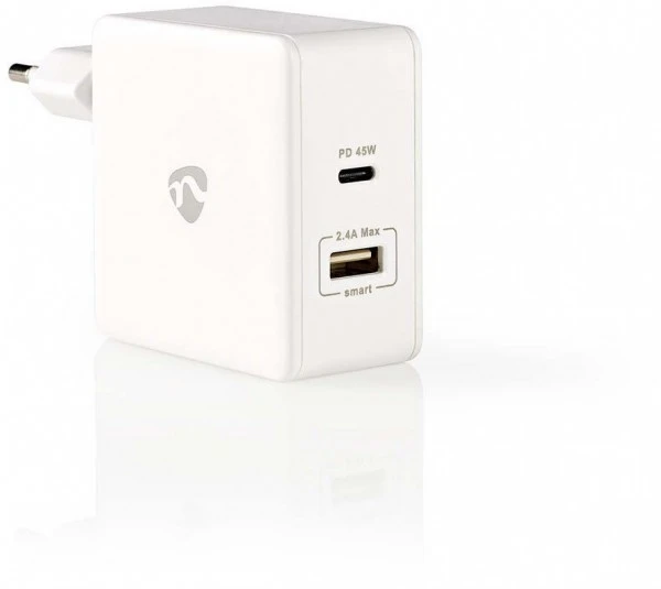 Nedis WCPD45W100WT Netzladegerät (45W) Weiß 2 Nedis WCPD45W100WT Netzladegerät (45W) Weiß – Bild 2