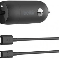 BELKIN USB Type-C KFZ-Ladgerät (20W) Mit USB Type-C > Lightning Kabel Schwarz