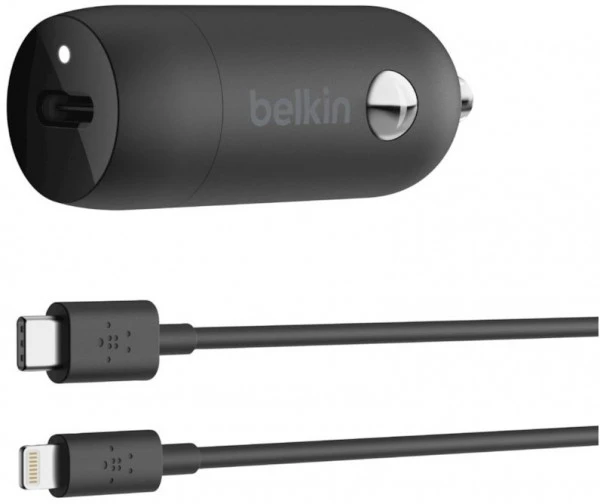 BELKIN USB Type-C KFZ-Ladgerät (20W) Mit USB Type-C > Lightning Kabel Schwarz 1 BELKIN USB Type-C KFZ-Ladgerät (20W) Mit USB Type-C > Lightning Kabel Schwarz