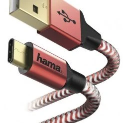 Hama USB-Kabel Reflected (1,5m) Rot