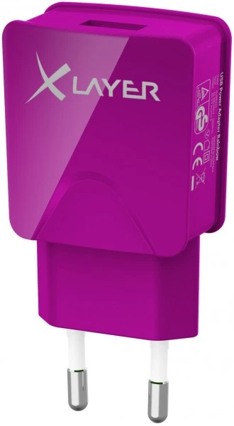 XLayer Colour Line USB Netzteil 2.1A Violett 1 XLayer Colour Line USB Netzteil 2.1A Violett