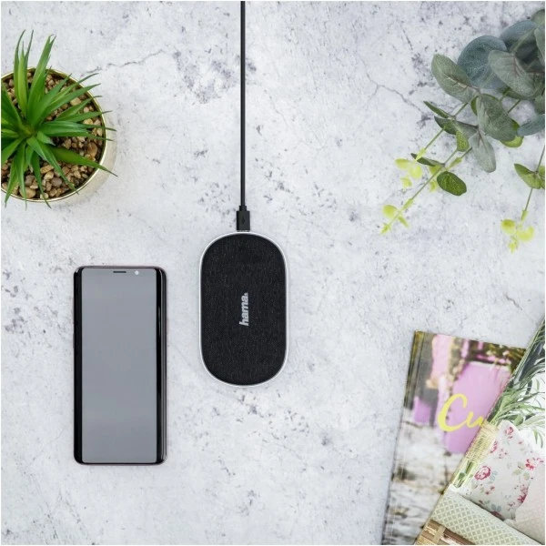 Hama FC-10 FABRIC Kabelloses Ladegerät Grau/schwarz 3 Hama FC-10 FABRIC Kabelloses Ladegerät Grau/schwarz – Bild 3