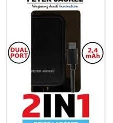 Peter Jäckel USB Travel Charger 2in1 Dual Port Typ-C Schwarz