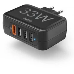 Hama Ladestation 4-fach (33W) 1xQC3.0, 3xUSB-A Schwarz