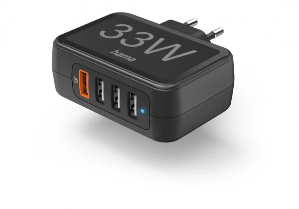 Hama Ladestation 4-fach (33W) 1xQC3.0, 3xUSB-A Schwarz 1 Hama Ladestation 4-fach (33W) 1xQC3.0, 3xUSB-A Schwarz