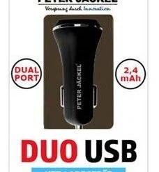 Peter Jäckel USB Car Charger Dual Port Schwarz