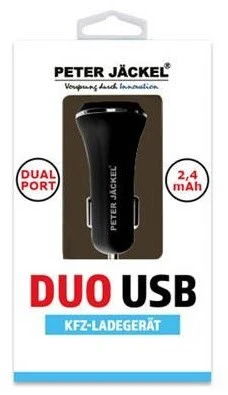 Peter Jäckel USB Car Charger Dual Port Schwarz 1 Peter Jäckel USB Car Charger Dual Port Schwarz