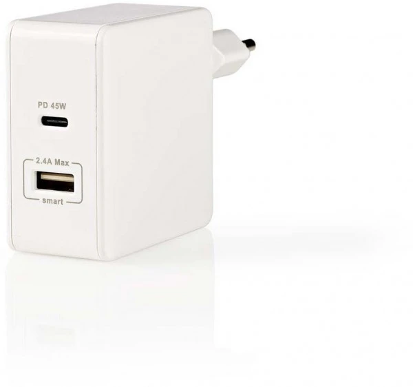 Nedis WCPD45W100WT Netzladegerät (45W) Weiß 1 Nedis WCPD45W100WT Netzladegerät (45W) Weiß