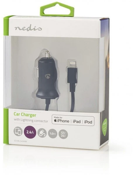 Nedis CCHAL240ABK Lightn. Kfz-Ladegerät Schwarz 3 Nedis CCHAL240ABK Lightn. Kfz-Ladegerät Schwarz – Bild 3
