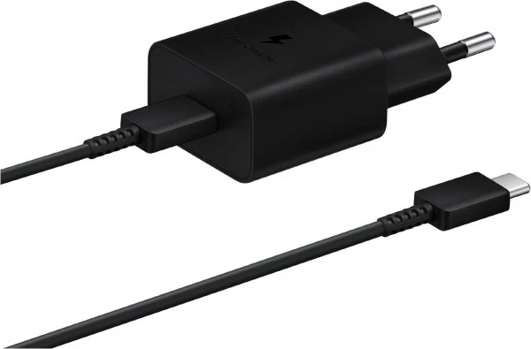 Samsung Schnellladeadapter USB Type-C (15W) Mit Datenkabel Schwarz 1 Samsung Schnellladeadapter USB Type-C (15W) Mit Datenkabel Schwarz