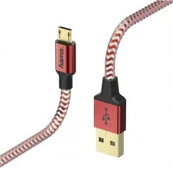 Hama Micro-USB-Kabel Reflected (1,5m) Rot