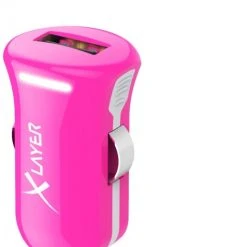 XLayer KFZ-Ladegerät USB Adapter 2.4A Colour Line Pink