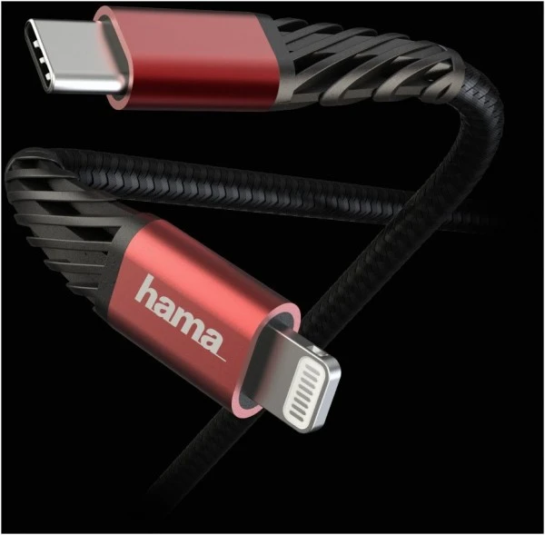 Hama Extreme USB-C/Lightning (1,5m) Rot, Schwarz 3 Hama Extreme USB-C/Lightning (1,5m) Rot, Schwarz – Bild 3