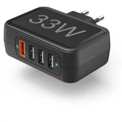 Hama Ladestation, 33 Watt, 4-fach 1xQC3.0, 3xUSB-A Schwarz