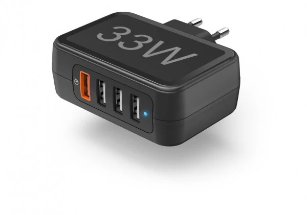 Hama Ladestation, 33 Watt, 4-fach 1xQC3.0, 3xUSB-A Schwarz 1 Hama Ladestation, 33 Watt, 4-fach 1xQC3.0, 3xUSB-A Schwarz