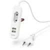 Hama USB-Netzteil (2,4A) Mit Eurobuchse Und Kabel Weiß