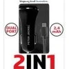 Peter Jäckel USB Car Charger Set 2in1 Dual Port Lightning Schwarz
