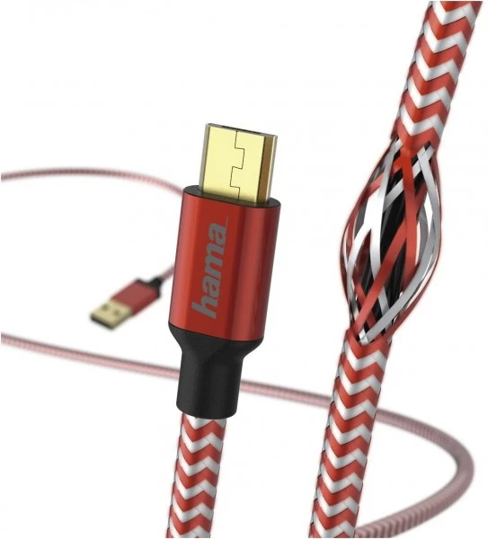 Hama Micro-USB-Kabel Reflected (1,5m) Rot 3 Hama Micro-USB-Kabel Reflected (1,5m) Rot – Bild 3