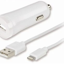 Vivanco CCVVLIGHTNING24AW KFZ Ladenetzteil USB > Lightning (1m) Weiß