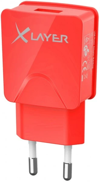 XLayer Colour Line USB Netzteil 2.1A Rot 1 XLayer Colour Line USB Netzteil 2.1A Rot