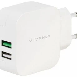 Vivanco CHARGVVUSB3.4AW 2fach Ladenetzteil Weiß