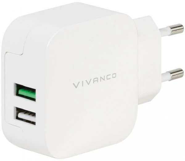 Vivanco CHARGVVUSB3.4AW 2fach Ladenetzteil Weiß 1 Vivanco CHARGVVUSB3.4AW 2fach Ladenetzteil Weiß