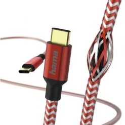 Hama Lade-/Datenkabel Reflective (1,5 M) Rot USB Type-C>USB Type-C