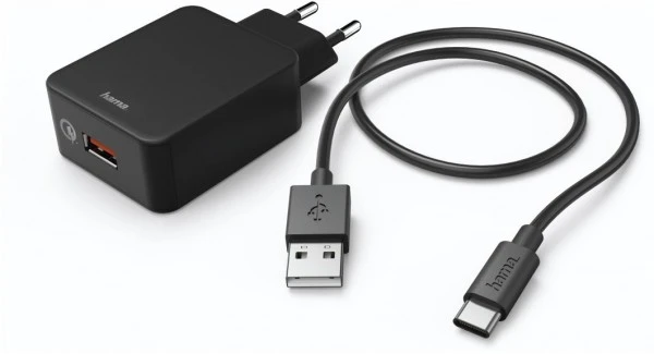 Hama Ladeset USB Type-C QC 3.0 (3A) Schwarz 2 Hama Ladeset USB Type-C QC 3.0 (3A) Schwarz – Bild 2