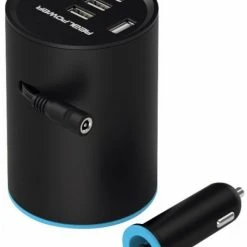Alternative view of RealPower Car Charger Tube 5 Schwarz