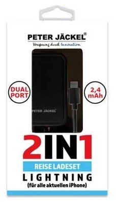 Peter Jäckel USB Travel Charger 2in1 Dual Port Lightning Schwarz 1 Peter Jäckel USB Travel Charger 2in1 Dual Port Lightning Schwarz
