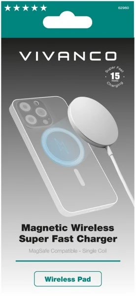 Vivanco Magnetic Wireless Quick Charger 15W Weiß 2 Vivanco Magnetic Wireless Quick Charger 15W Weiß – Bild 2