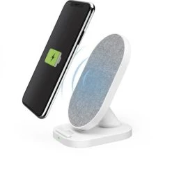 Hama QI-FC10S-Fabric Ladegerät Weiß