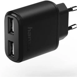 Hama Ladegerät 2-fach USB Schwarz
