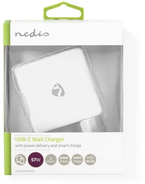 Nedis WCPD45W100WT Netzladegerät (45W) Weiß 6 Nedis WCPD45W100WT Netzladegerät (45W) Weiß – Bild 6