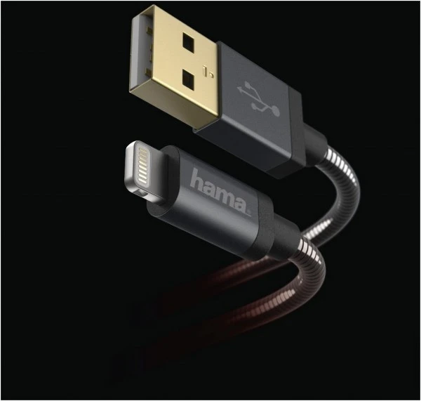 Hama Lade-Sync-Kabel Lightning (1,5m) Anthrazit 2 Hama Lade-Sync-Kabel Lightning (1,5m) Anthrazit – Bild 2
