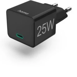 Hama Mini-Schnellladegerät USB-C (25W) Schwarz