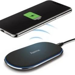 Hama FC-10 FABRIC Kabelloses Ladegerät Grau/schwarz