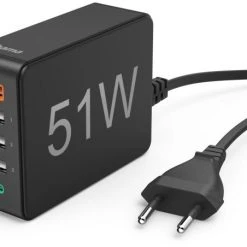 Hama Ladestation 5-fach (51W) 1xQC3.0, 3xUSB-A, 1xUSB-C PD Schwarz